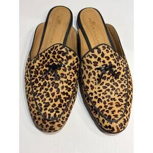 PETER MILLAR Calf Hair Leopard Print Slip On Loafer Mules 8.5